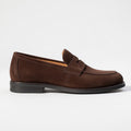 Mocassin penny en daim marron foncé 